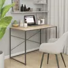 Image de vidaXL Bureau d'ordinateur Noir et chêne 110x60x70cm Bois d'ingénierie30211
