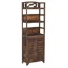 Image de vidaXL Vitrine Marron foncÃ© 46x24x140 cm Bois massif de Paulownia