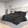 Image de Vidaxl Ensemble De Housse De Couette Noir 135x200 Cm Microfibre LÃ©gÃ¨re