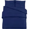 Image de vidaXL Vidaxl Ensemble De Housse De Couette Bleu Marine 135x200 Cm Microfibre