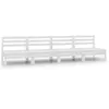 Image de vidaXL Canapés centraux de jardin 4 pcs Blanc Bois de pin massif806593