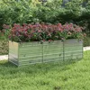 Image de vidaXL Lit surélevé de jardin 240x80x77 cm Acier galvanisé Argenté316886