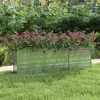 Image de vidaXL Lit surélevé de jardin 240x40x77 cm Acier galvanisé Argenté316887