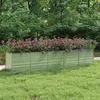 Image de vidaXL Lit surélevé de jardin 400x80x77 cm Acier galvanisé Argenté316900