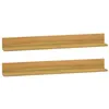 Image de vidaXL Étagères murales 2 pcs 90x10x10 cm Bois de teck massif