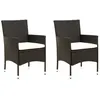 Image de vidaXL Chaises de jardin lot de 2 avec coussins Résine tressée Noir316680