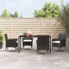Image de vidaXL Chaises de jardin avec coussins lot de 4 Résine tressée Noir316688