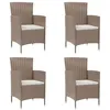 Image de vidaXL Chaises de jardin avec coussins lot de 4 Résine tressée Beige
