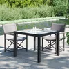 Image de vidaXL Vidaxl Table De Jardin 90x90x75 Cm Verre Trempé Et Résine Tressée Noir