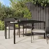 Image de vidaXL Table de jardin 150x90x75 cm Verre trempé/résine tressée Marron316704
