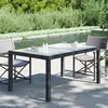 Image de vidaXL Table de jardin 150x90x75cm Verre trempé et résine tressée Noir316705