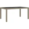 Image de vidaXL Vidaxl Table De Jardin 150x90x75 Cm Verre Trempé/Résine Tressée Beige