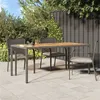 Image de vidaXL Table de jardin 190x90x75 cm Résine tressée/bois d'acacia Gris316723