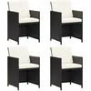 Image de Vidaxl Chaises De Jardin 4 Pcs RÃ©sine TressÃ©e Noir