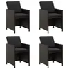 Image de vidaXL Chaises de jardin avec coussins lot de 4 Résine tressée Noir316746
