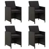 Image de Vidaxl Chaises De Jardin Avec Coussins 4 Pcs RÃ©sine TressÃ©e Noir