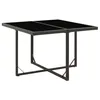 Image de vidaXL Table de jardin Noir 109x107x74 cm Résine tressée et verre316764