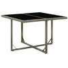 Image de vidaXL Table de jardin Gris 109x107x74 cm Résine tressée et verre316765