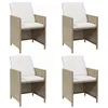 Image de vidaXL Chaises de jardin avec coussins lot de 4 Résine tressée Beige316777