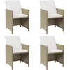 Image de Vidaxl Chaises De Jardin Avec Coussins 4 Pcs RÃ©sine TressÃ©e Beige