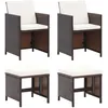 Image de Vidaxl Jeu De Chaise Et Tabouret De Jardin 4 Pcs RÃ©sine TressÃ©e Marron