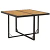 Image de vidaXL Table de jardin Noir 109x107x74 cm Résine tressée bois massif316790