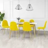 Image de vidaXL Chaises à manger lot de 6 Jaune moutarde Velours3082877