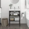 Image de vidaXL Cadre de lavabo de salle de bain Noir 59x38x83 cm Fer338488