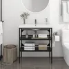 Image de vidaXL Cadre de lavabo de salle de bain Noir 79x38x83 cm Fer338489