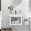 Image de vidaXL Cadre de lavabo de salle de bain mural Blanc 40x38x31 cm Fer