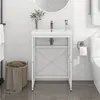 Image de vidaXL Cadre de lavabo de salle de bain Blanc 59x38x83 cm Fer338497