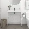 Image de vidaXL Cadre de lavabo de salle de bain Blanc 79x38x83 cm Fer338498