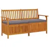 Image de vidaXL Banc de rangement avec coussin 148 cm Bois d'acacia solide316740