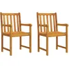 Image de Vidaxl Chaises De Jardin 2 Pcs Bois D'acacia Solide