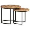 Image de vidaXL Tables gigognes 2 pcs Bois de manguier brut