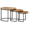 Image de vidaXL Tables gigognes 3 pcs Bois de manguier brut