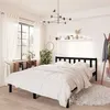 Image de vidaXL Cadre de lit Noir Bois de pin massif 135x190 cm Double