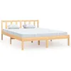 Image de Cadre de Lit lot 1 Bois Massif Pin Naturel 160x200 cm Double Haut Robuste