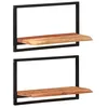 Image de Vidaxl ÃtagÃ¨res Murales 2 Pcs 60x25x35 Cm Bois D'acacia Et Acier
