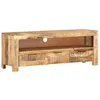 Image de vidaXL Meuble TV 110x30x40 cm Bois de manguier brut