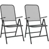 Image de Vidaxl Chaises Pliables De Jardin 2 Pcs Maille MÃ©tallique Anthracite