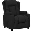 Image de vidaXL Fauteuil inclinable Noir Tissu