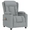 Image de vidaXL Fauteuil de massage inclinable Gris clair Tissu