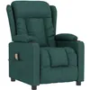 Image de vidaXL Vidaxl Fauteuil De Massage Inclinable Vert Foncé Tissu