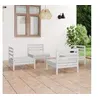 Image de vidaXL Salon de jardin 4 pcs Blanc Bois de pin massif3082403
