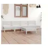 Image de vidaXL Salon de jardin 5 pcs Blanc Bois de pin massif3082488