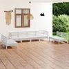 Image de vidaXL Salon de jardin 8 pcs Blanc Bois de pin massif