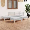 Image de vidaXL Salon de jardin 5 pcs Bois de pin massif Blanc3082623