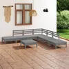 Image de Vidaxl Salon De Jardin 8 Pcs Bois De Pin Massif Gris