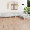 Image de vidaXL Salon de jardin 7 pcs Bois de pin massif Blanc3083015